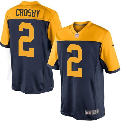 Men Green Bay Packers #2 Mason Crosby Nike Navy Blue Alternate Limited NFL Jersey->->NFL Jersey